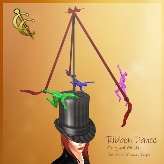 Second Life Marketplace CC Trapeze Top Hat Ribbon dancers BOXED ADD